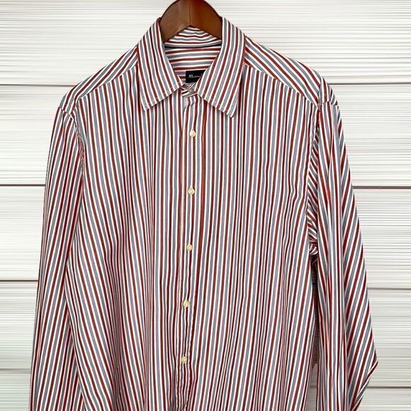 Massimo Dutti Striped Fitted Button Down Shirt, Long Sleeves size XL - Picture 4 of 11